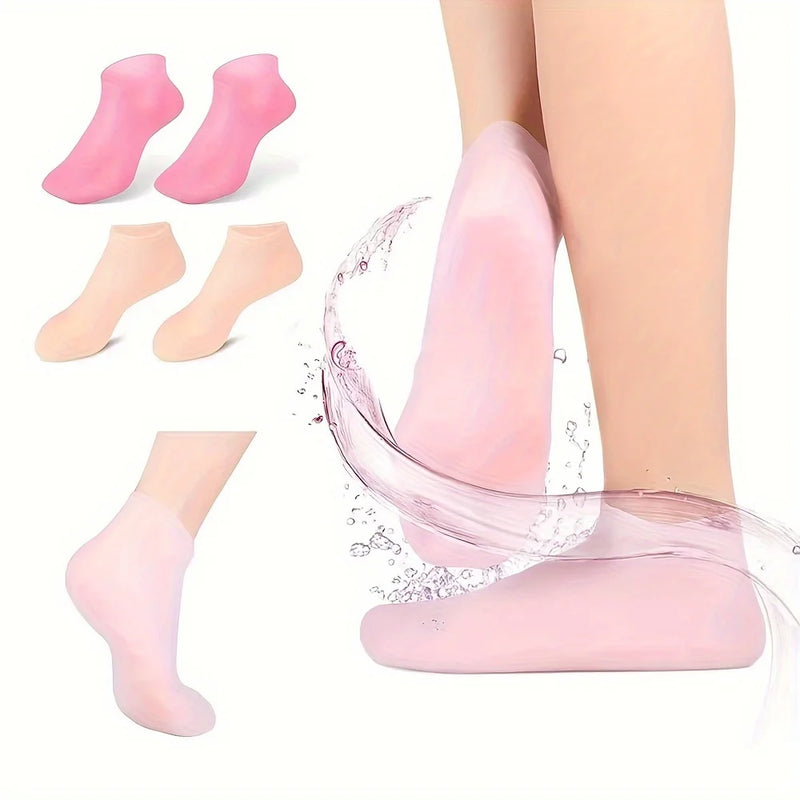 Meia Feminina de Silicone para Hidratar os Pés - Toque de Algodão